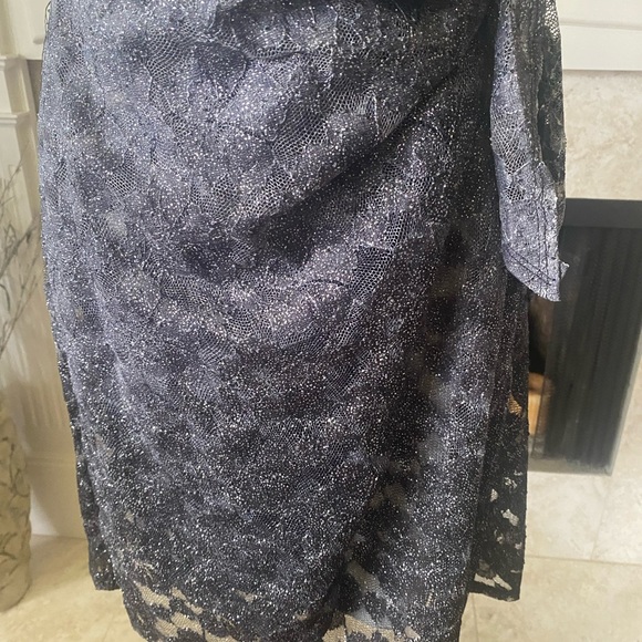 Macy’s Robbie Bee Glitter Lace Sheathe Dress, Size Small - Picture 8 of 11